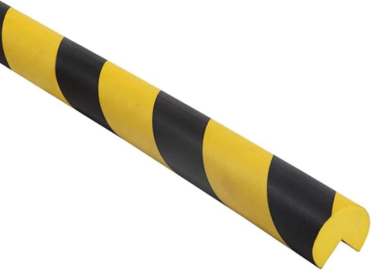 L-Shaped/Circular Edge Protector – 19" Durable Polyurethane Foam, High-Visibility Yellow/Black Stripes & Corner Safety Bumper for Impact Protection