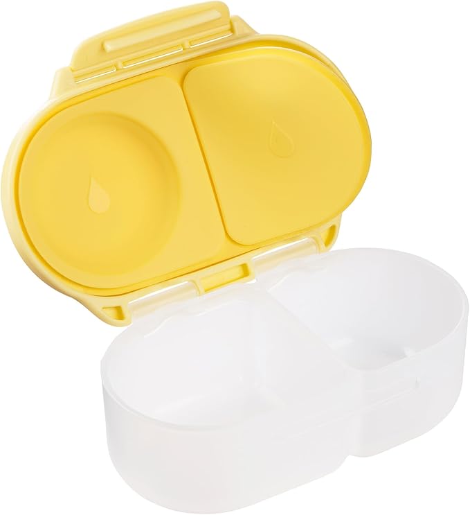 b.box Snack Containers for Kids, Toddler Snack Box Container, Reusable Small Bento Box for Lunch, School & Travel, Leak Proof, BPA free, Dishwasher Safe, Ages 4 months+ (Lemon Twist, 12oz)