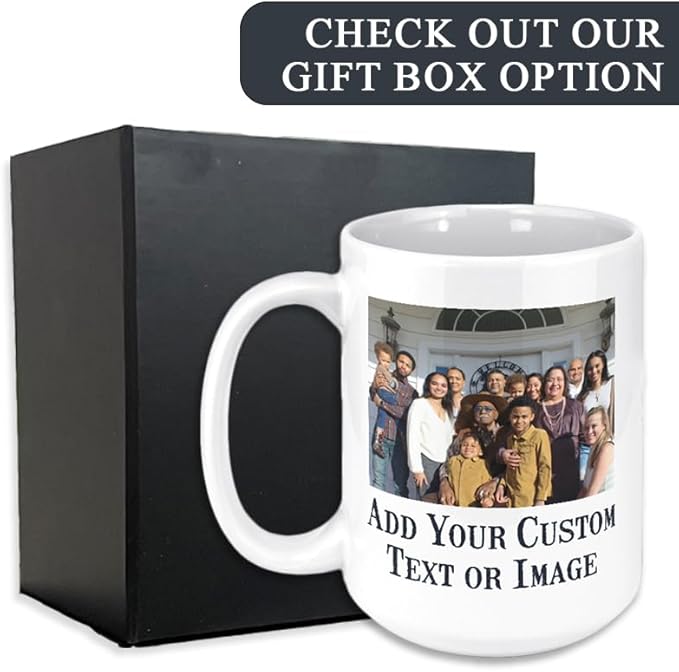 Personalized Mother's Day Coffee Mug, Custom Mum Photo Text 15 Oz Ceramic Mug, Customized Father's Day Gift Idea Picture Name Cup, Taza Cafe Personalizadas Fotos, Cute Gifts Mom Dad, White