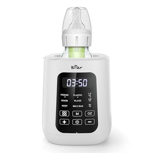 Bear Baby Bottle Warmer, Milk Warmer Breastmilk Bag Formula Fast Warming for New Born Baby Bottles, with Time Temp Control Automatic Shut Off at Home Use