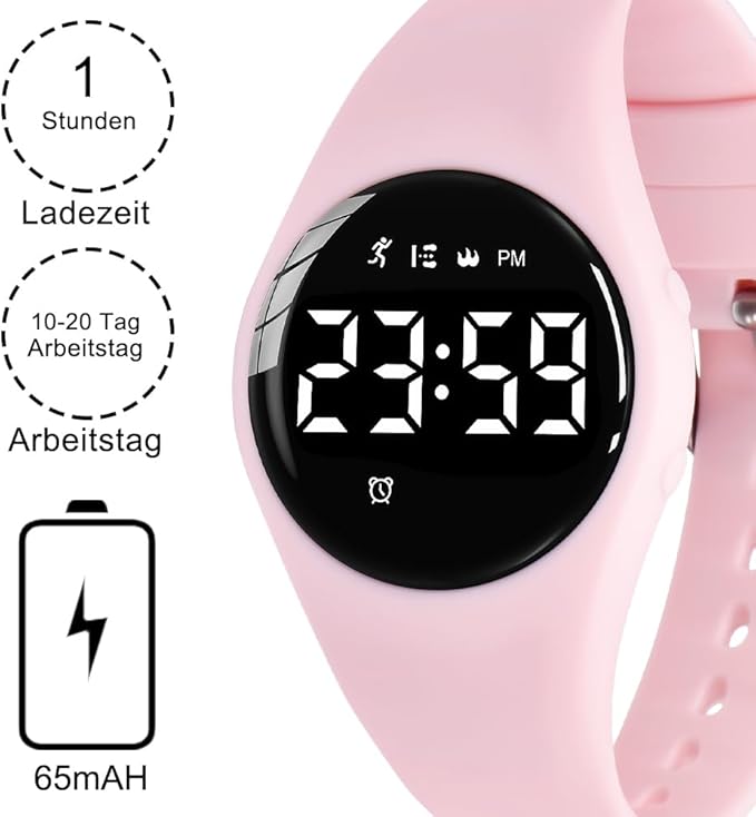 Kids Watches for Girls Boys Digital Sport Watch with Step Counter Pedometer Vibration Alarm Clock, No App Waterproof Fitness Tracker Kids Watch Boys Girls Teens Students Ages 5-16