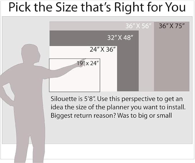 30-Day Horizontal Dry-wet erasable Wall Calendar 38" x 75" Sunday -Saturday