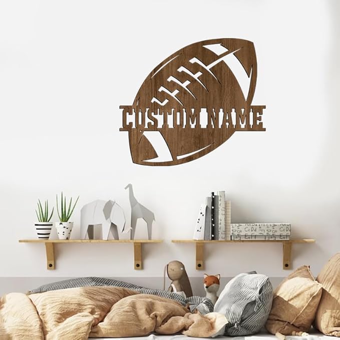 Personalized Football Name Sign, Wooden Name Sign, Football Nursery Decor, Baby Name Sign Wood Sign, Football Gift, Nursery Name Sign for Baby Boy gift/19
