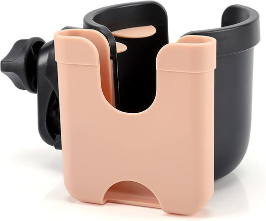 Accmor Stroller Cup Holder with Phone Holder, Bike Cup Holder, Universal Cup Holder for Uppababy Nuna Doona Strollers, 2-in-1 Cup Phone Holder for Stroller, Bike, Wheelchair, Walker, Scooter