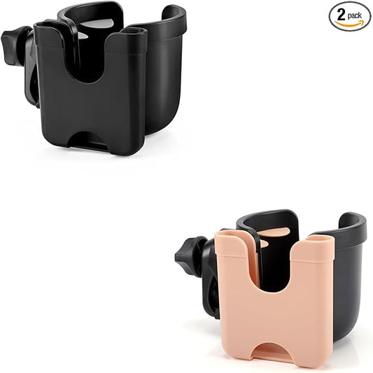 Accmor Stroller Cup Holder with Phone Holder, Bike Cup Holder, Universal Cup Holder for Uppababy Nuna Doona Strollers, 2-in-1 Cup Phone Holder for Stroller, Bike, Wheelchair, Walker, Scooter