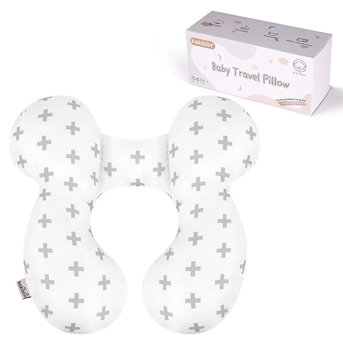 KAKIBLIN Baby Travel Pillow, Baby Neck Pillows for Car Seat, Upgraded Babies Head Pillow, Head and Neck Support Pillow for Car Seat, Pushchair, Travel(Twig)