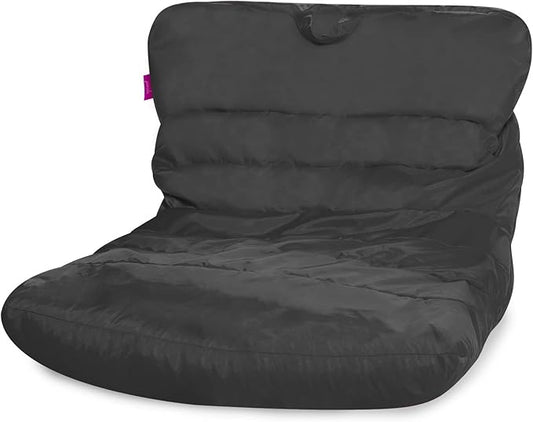Posh Creations Bean Bag Chair Lounger Structured Seat for Kids, Teens and Adults, Comfy Chair for Gaming, Reading and Watching TV, Laguna Lounger, Microsuede - Charcoal Gray