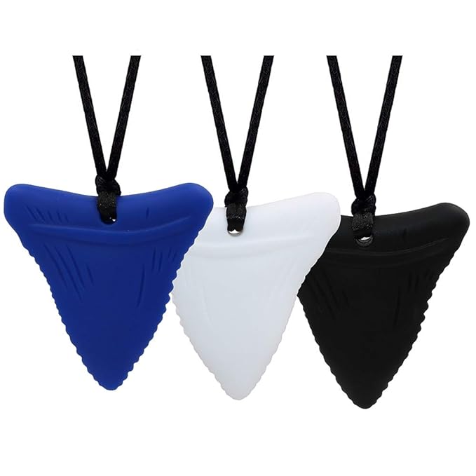 Chew Necklaces for Sensory Kids, 3 Pack Sensory Toys Silicone Chewy Necklace Sensory for Autism, ADHD, Anxiety or Other Special Needs- Reduces Chewing Fidgeting for Boys Girls Adults Chewer