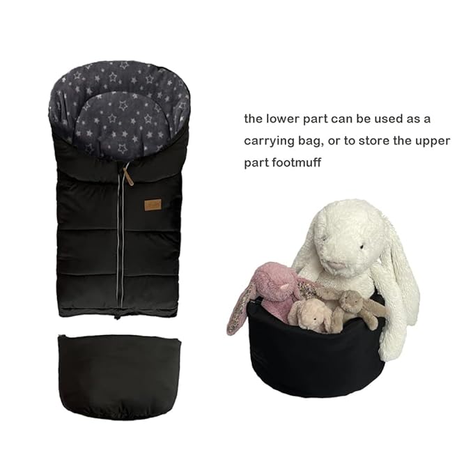 0-5T Length Ajustable Waterproof Stroller Winter Cover for All Stroller, XL Stroller Bunting Bag, Outdoor Tour Winter Stroller Sleeping Bag Infant to Toddler to Pre School