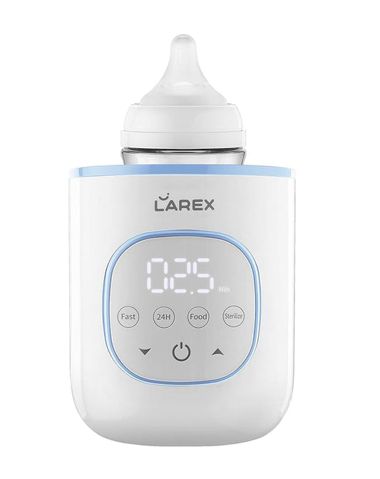 LAREX Bottle Warmer, Fast Baby Bottle Warmer for Breastmilk and Formula, with Timer and Accurate Temp Control, 8-in-1 Baby Milk Warmer BPA Free with Digital Display, Bottle Warmers for All Bottles