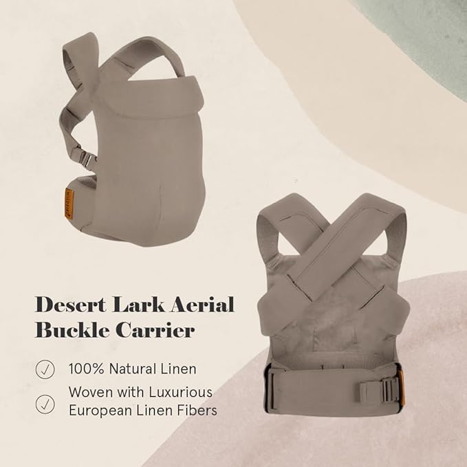 WildBird - Aerial Carrier - 7 to 45 lbs - for Moms, Dads & Caregivers - 100% Natural European Linen Fibers - Versatile & Adjustable - Large Size - Desert Lark Fabric