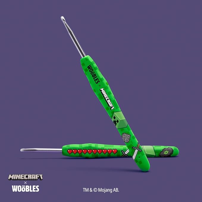 The Woobles Minecraft Crochet Kit – Beginner Crochet Kit for Adults & Kids, Easy Knitting Kit with Woobles Yarn, DIY Crafts, Crochet Animals, Minecraft Toys, Gift for Gamers & Crafters (Creeper)