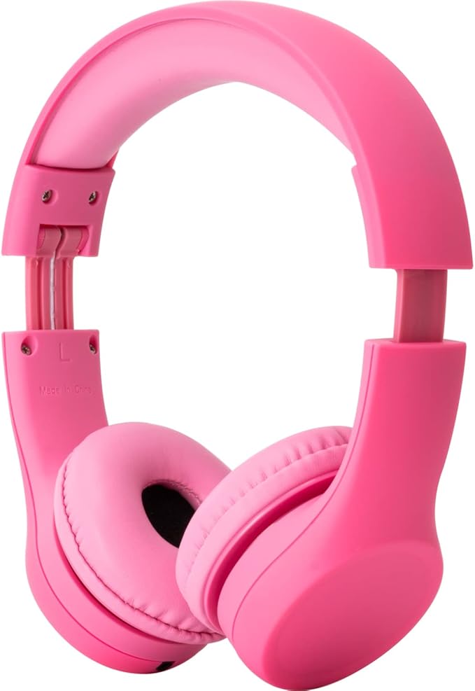 Snug Play+ Kids Headphones – Volume Limited 93dB for Safe Listening – Foldable, Durable Headphones for Toddlers, Boys & Girls – Tangle-Free Cord – Ideal for Travel, School, Tablets - Pink
