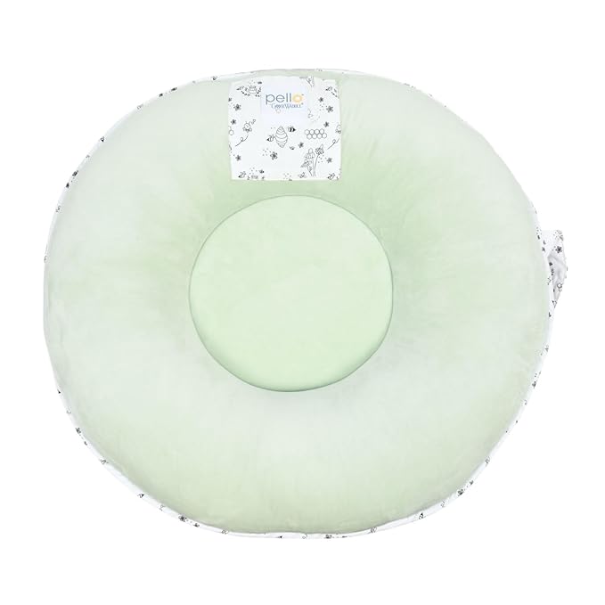 Pello Multi-Use Baby Floor Pillow, Play Mat & Lounger – Portable, Plush, Luxe Comfort for Infants & Kids – Soft Raised Sides for Support – 100% Cotton & Brushed Poly – Bailey