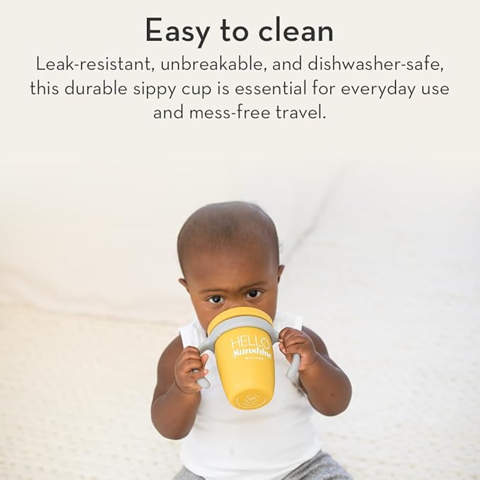 Sippy Cup by Bella Tunno, Silicone Training Cup with Transition Handles for Infants, Toddlers & Kids, Babies 6-12 Months & Toddlers 1-3 Years, Boys & Girls, Sip Sip Hooray, 8 oz