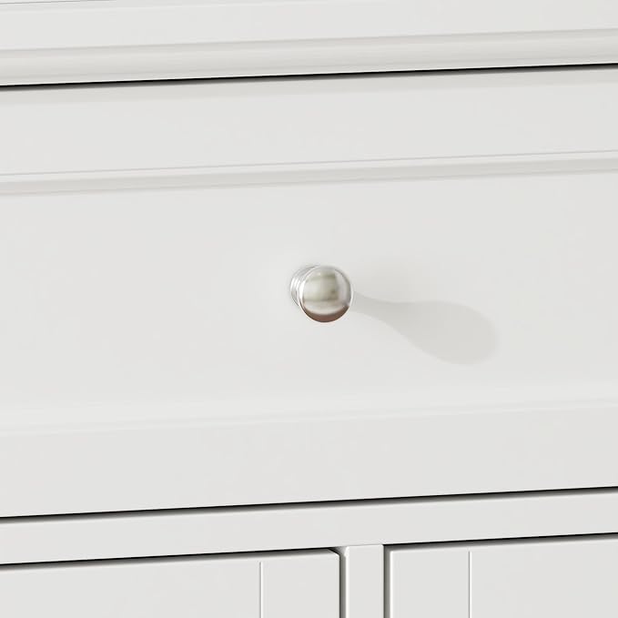 Nursery Dresser with Changing Table Top, 46" W Baby Dresser with 2 Drawers, Laundry Basket & Raised Guard, Infant Diaper Changing Storage Organize Station for Nursery and Baby Bedroom, White