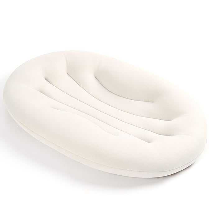 Baby Lounger for Newborn: Portable & Lightweight Pillow for Tummy Time Playtime & Diaper Changes - Skin-Friendly & Breathable for 0-12 Month Supervised Use