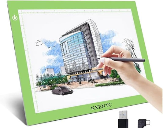 Tracing Light Table Ultra-Thin A4 LED Copy Board NXENTC Light Pad Drawing Display Pad Brightness Adjustable Stencil Artist Art Tracing Tatto Table Green