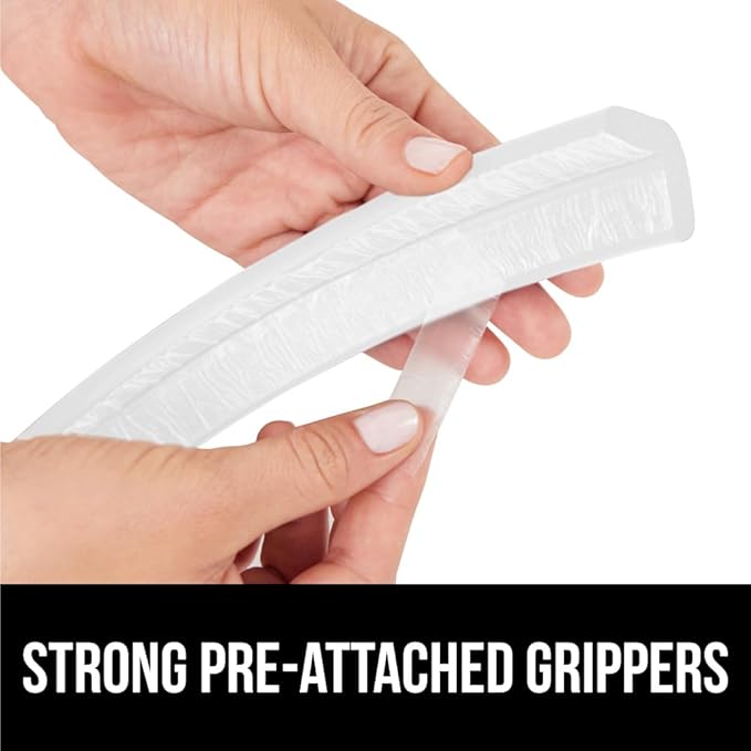 GORILLA GRIP Baby Proof Corners and Edges for Furniture, Kid Proofing Adhesive Table Corner Protectors, Heavy Duty Soft Rubber Foam Protection, Includes 8 Protective Safety Guards, 10 Feet, Off White