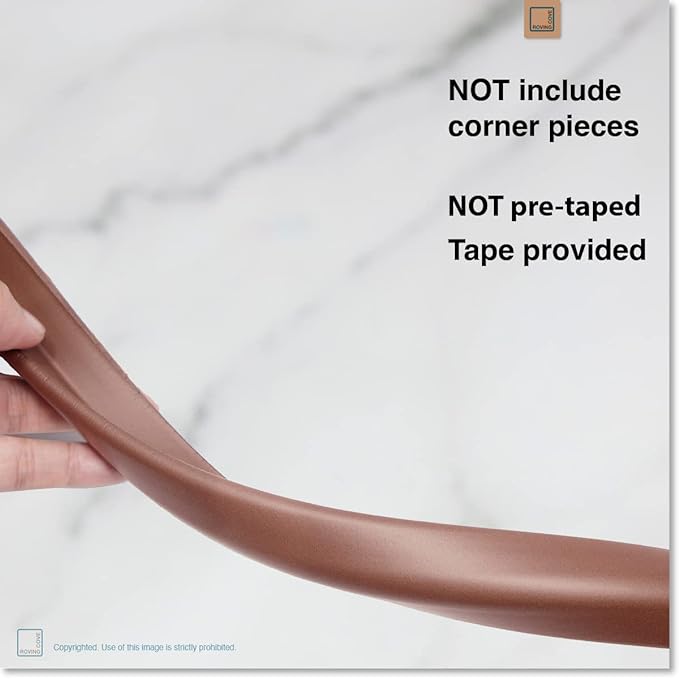 Roving Cove Slim-Fit Edge Protector for Baby Proofing (9ft Small Edge Only), Soft Rubber Foam, Furniture Edge Bumper Guard, Desk Edge Cushion, 3M Adhesive, Coffee Brown