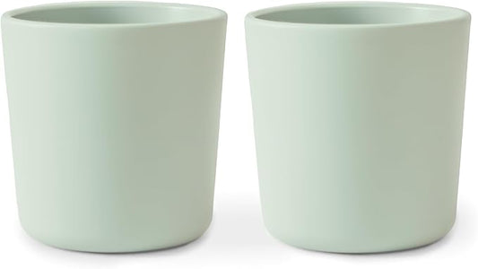 mushie Dinnerware Cups For Kids | Made in Denmark, Set of 2 (Sage)