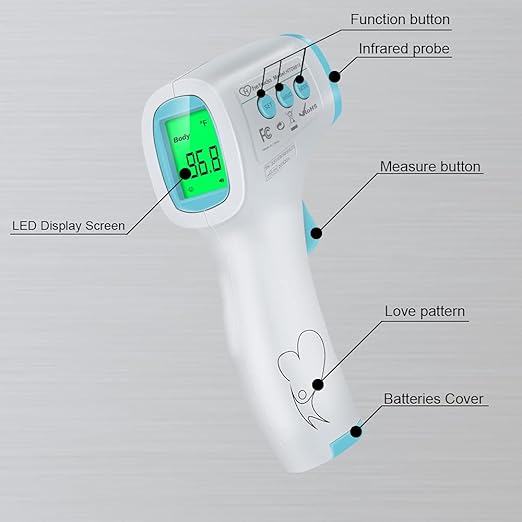 Digital Thermometer for Adults and Kids, No Touch Forehead Thermometer for Baby, 2 in 1 Body Surface Mode Infrared Thermometer with Fever Alarm and Instant Accuracy Readings