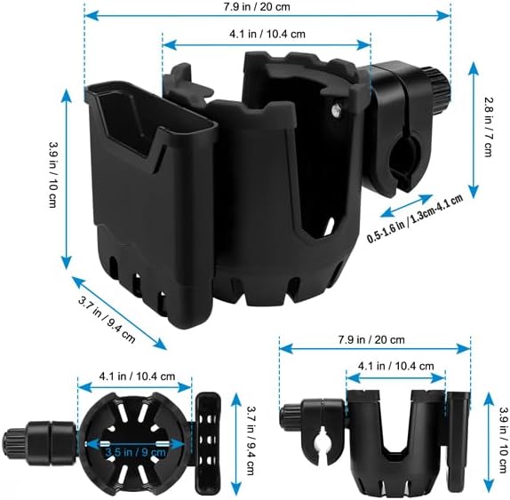 Accmor Stroller Cup Holder with Phone Holder, Universal Cup Holder, Bike Cup Holder, 360° Rotatable Large Caliber Drinks Holder for Stroller, Bike, Wheelchair, Walker