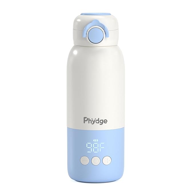 Portable Bottle Warmer for Travel,12.5oz Cordless Baby Milk Warmer on The go for Formula,Breastmilk,Water,3 Mins Fast Heating & Precise Temp Control Travel Essential