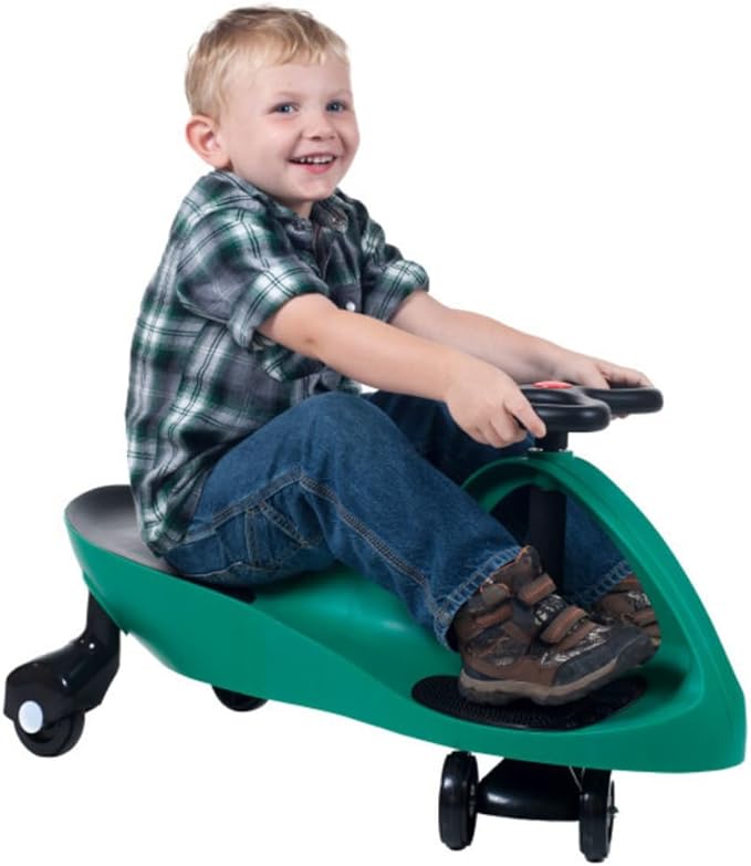 Wiggle Car Ride On Toy - No Batteries, Gears or Pedals - Twist, Swivel, Go - Outdoor Ride Ons for Kids 3 Years and Up by Lil' Rider (Green)