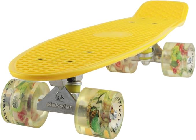 Skateboards Complete 22 Inch Mini Cruiser Retro Skateboard for Kids Boys Youths Beginners