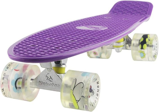 Skateboards Complete 22 Inch Mini Cruiser Retro Skateboard for Kids Boys Youths Beginners