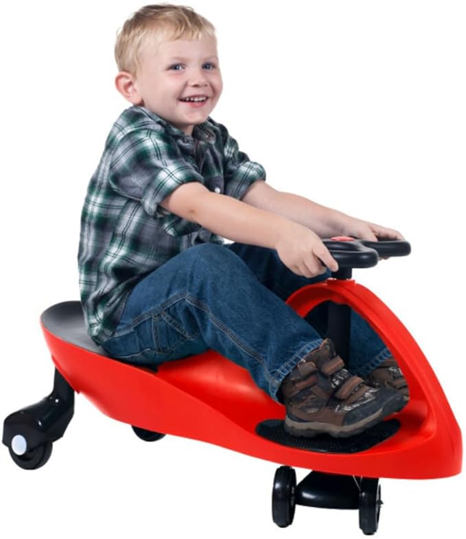 Wiggle Car - Ride on Toy for Ages 3 and Up - Toddler Ride on Toys with no Batteries, Gears, or Pedals Just Twist, Wiggle, and Go by Lil’ Rider (Red)