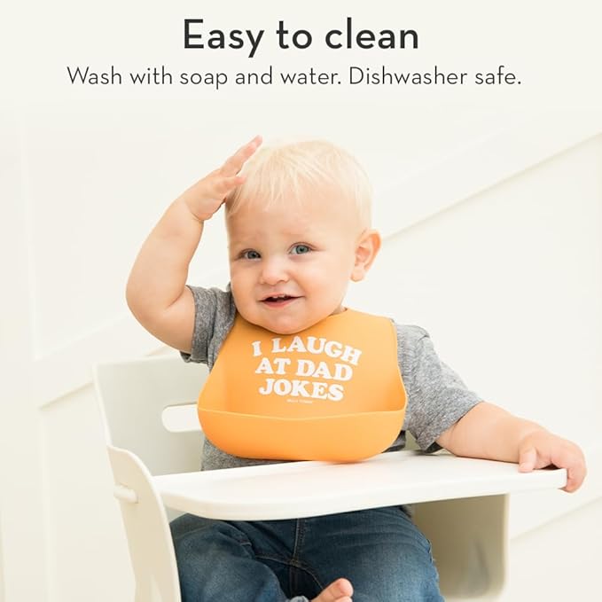 Bella Tunno Baby Bib for Eating, Waterproof Silicone Bib with Large Food Catcher, Adjustable Fit for Babies 4-12 months & Toddlers 1-3 Years, Boys & Girls, This Is My First Rodeo