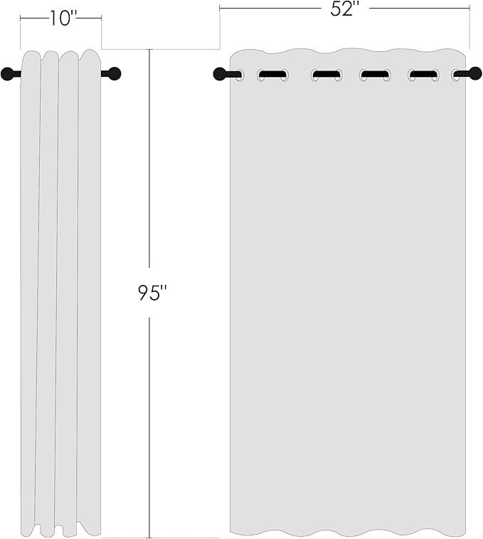 NICETOWN Bedroom Room Darkening Curtains - Triple Weave Grommet Top Thermal Insulated Solid Energy Saving Panels/Drapes for Villa/Hall, Beige, 1 Pair, 52 inches by 95 Inch