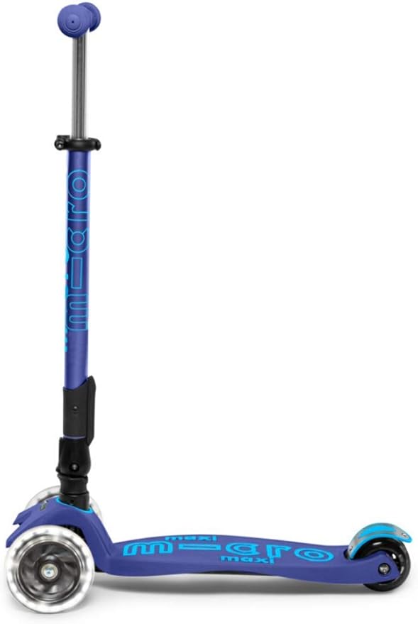 Micro Kickboard - Maxi Deluxe Foldable LED - Three Wheeled, Lean-to-Steer, Fold-to-Carry Swiss-Designed Micro Scooter for Kids with Motion-Activated Light-Up Wheels for Ages 5-12