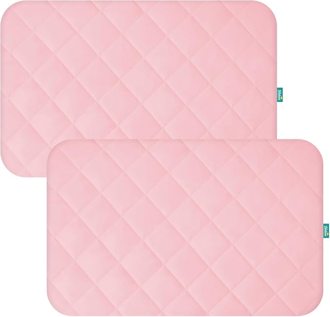 Mini Crib Mattress Protector Sheets Fitted Waterproof Mini Crib Mattress Protector Pad Cover Pink 2 Pack Quilted 38" x 24"