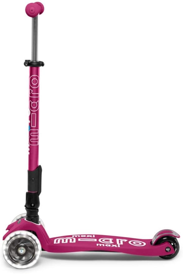 Micro Kickboard - Maxi Deluxe Foldable LED - Three Wheeled, Lean-to-Steer, Fold-to-Carry Swiss-Designed Micro Scooter for Kids with Motion-Activated Light-Up Wheels for Ages 5-12