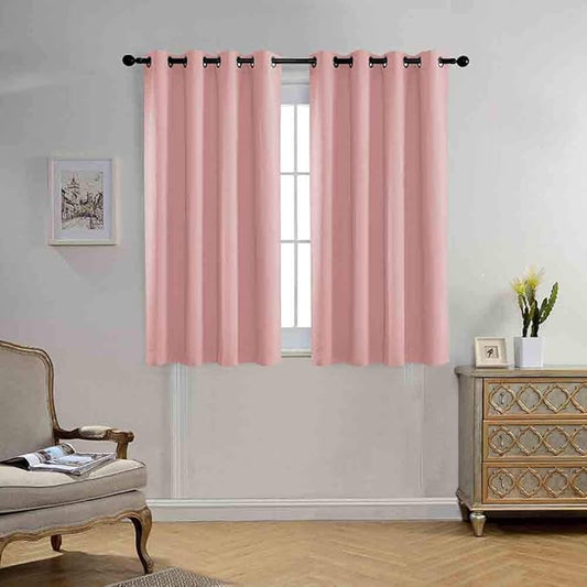 MIUCO Blackout Curtains Room Darkening Curtains Textured Grommet Curtains for Girls Room 2 Panels 52x63 Inch Long Pink
