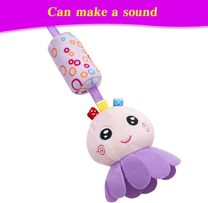 Caterbee Travel Arch Bassinet Toys for Baby Hanging on Stroller, Crib & Pram. Activity Toy bar for Baby Bouncer(Purle)