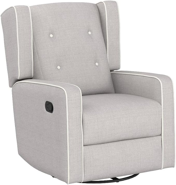 Swivel Rocker Recliner Chair, Nursery Glider Chair, Nursery Rocking Chairs, Manual Reclining Chair, Grey