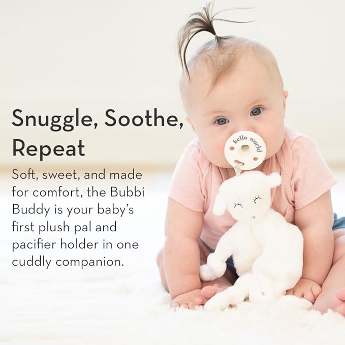 Pacifier Holder with Detachable Pacifier by Bella Tunno, Soft Animal Lovey Snuggle Toy Attaches to Teethers, Baby Gift for Newborn Boys and Girls, Babies 0+ Months, Pig