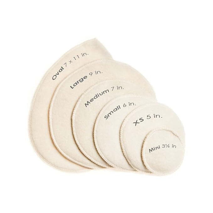 Merino Wool Nursing Pads, Style Softline, Regular Thickness, Size 3.5 in. Diameter