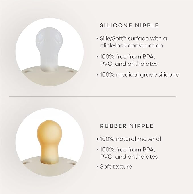 FRIGG Daisy SilkySoft Silicone Baby Pacifier | Made in Denmark | BPA-Free (Rose Gold/Honey Gold, 6-18 Months)