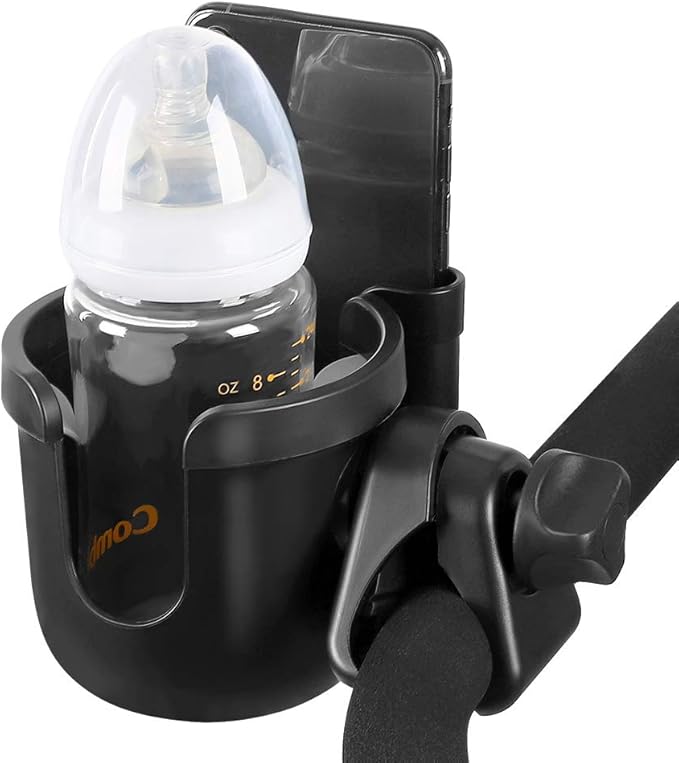 Accmor Stroller Cup Holder with Hook, Bike Cup Holder, Universal Cup Holder for Uppababy Nuna Doona Strollers, 2-in-1 Cup Phone Holder for Stroller, Bike, Wheelchair, Walker, Scooter