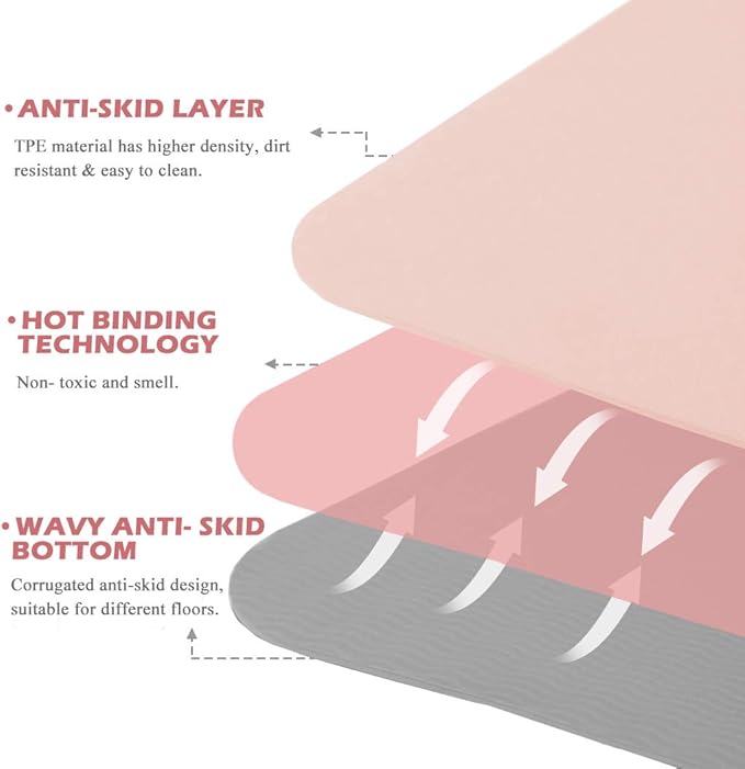 UMINEUX Yoga Mat Extra Thick 1/3'' & 2/5" Non Slip Yoga Mats for Women Eco Friendly TPE Fitness Exercise Mat with Carrying Sling & Storage Bag