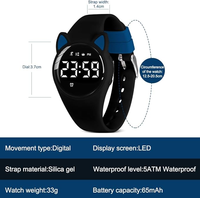 Kids Watches for Girls Boys Digital Sport Watch with Step Counter Pedometer Vibration Alarm Clock, No App Waterproof Fitness Tracker Kids Watch Boys Girls Teens Students Ages 5-16