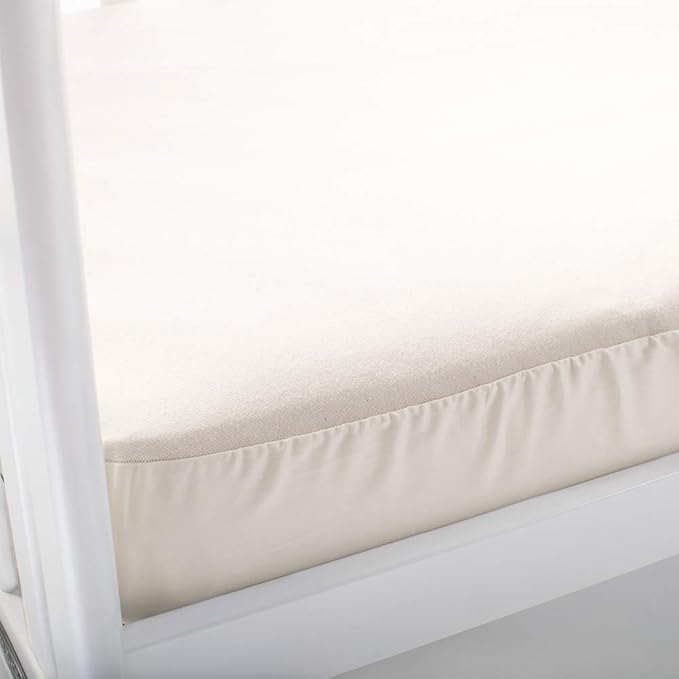 Naturepedic Organic Waterproof Crib Mattress Pad, Skin Friendly, Breathable & Absorbent Crib Mattress Protector - Removable Protector Pad for Baby and Toddler Beds - Fitted for Standard Baby Crib Size