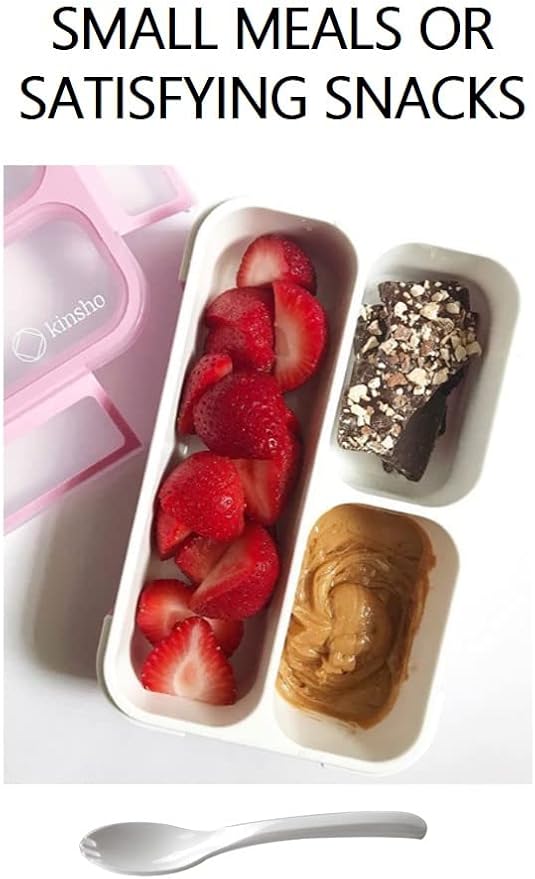 Kids Glitter Snack Container - Mini Bento Lunch-Box, Small Leakproof Container Boxes for Toddlers Girls Snacks Lunches, 3 Compartment - School Daycare Portion Containers, Pink Purple Sparkle Set of 2