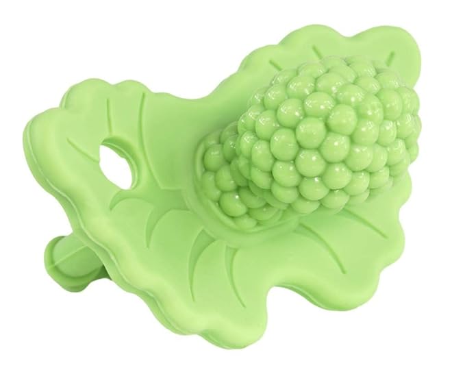 RaZbaby RaZberry Silicone Teether Pacifier – Teething Relief for Infants, Food-Grade, BPA-Free, Hands-Free Design, Natural Berrybumps Fruit Texture for Sensory Development, Freezable – Mint