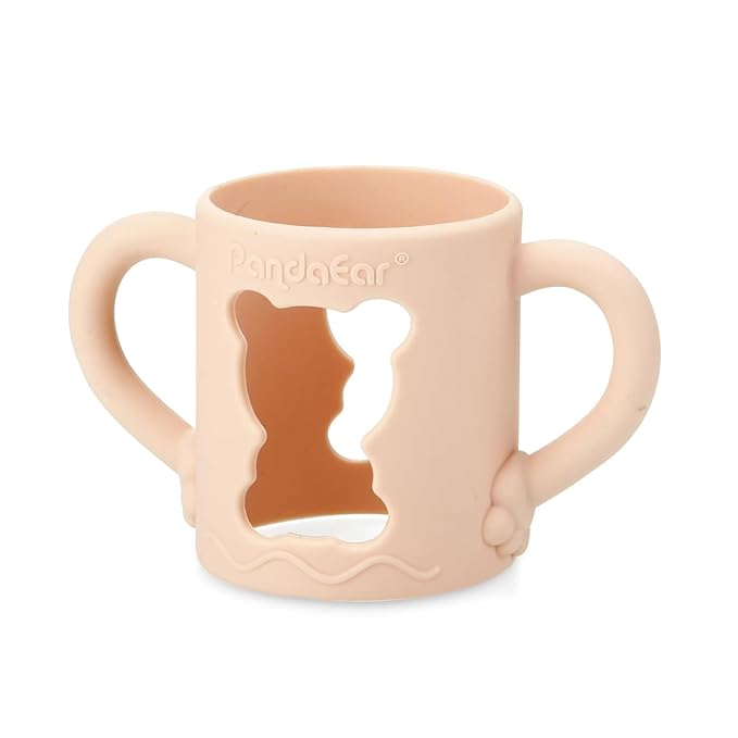 PandaEar 4 Pack Silicone Baby Bottle Handles Compatible with Dr Brown 8 oz/250 ml Narrow Baby Bottles, Baby Feeding Bottle Holder Grips